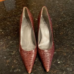 BCBG Paris Crocodile Red Pumps